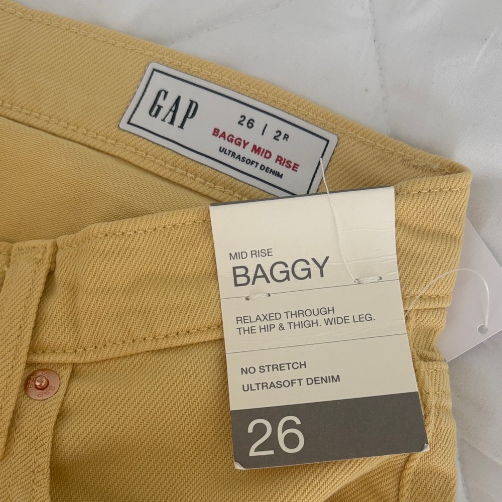 GAP Mustard Baggy Mid Rise Jeans